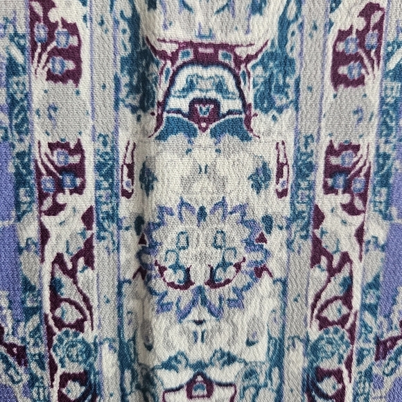 Free People Magic Mystery Tunic Small Sky Blue Boho Mini Dress Paisley SMALL - Picture 10 of 14